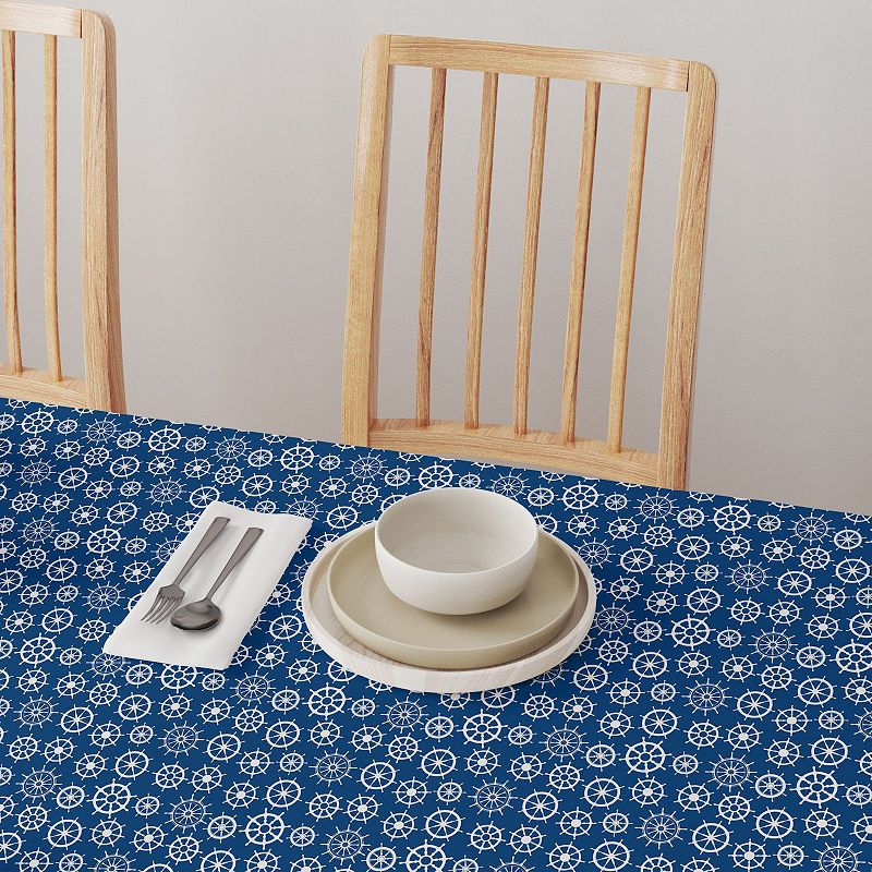 Square Tablecloth， 100% Polyester， 60x60， Boat Wheels