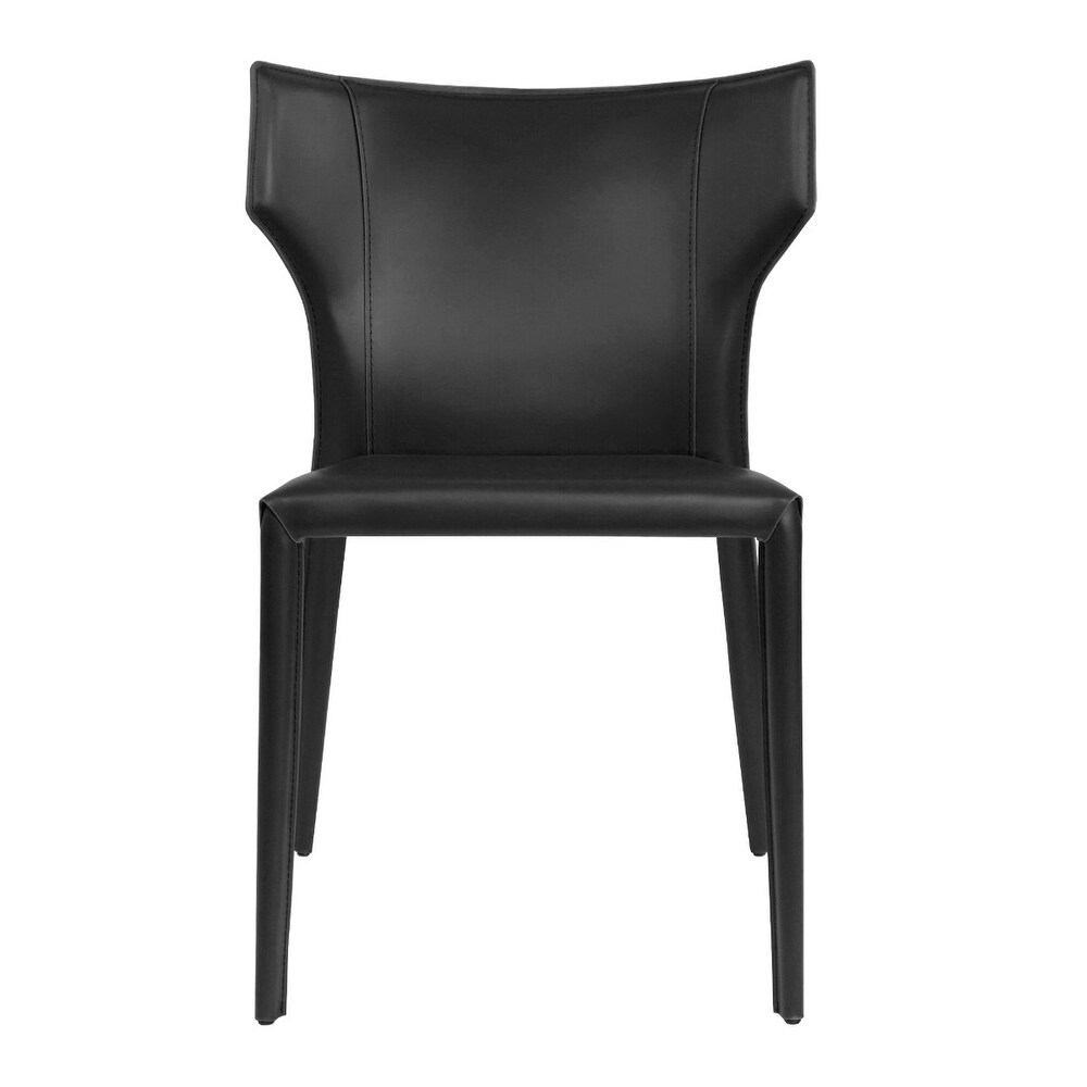 Adoro (Single) Mid century Modern Wingback Leather Stackable Dining Chair