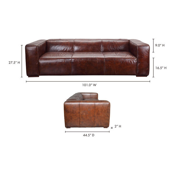 Bolton Dark Brown 27.6-Inch Sofa