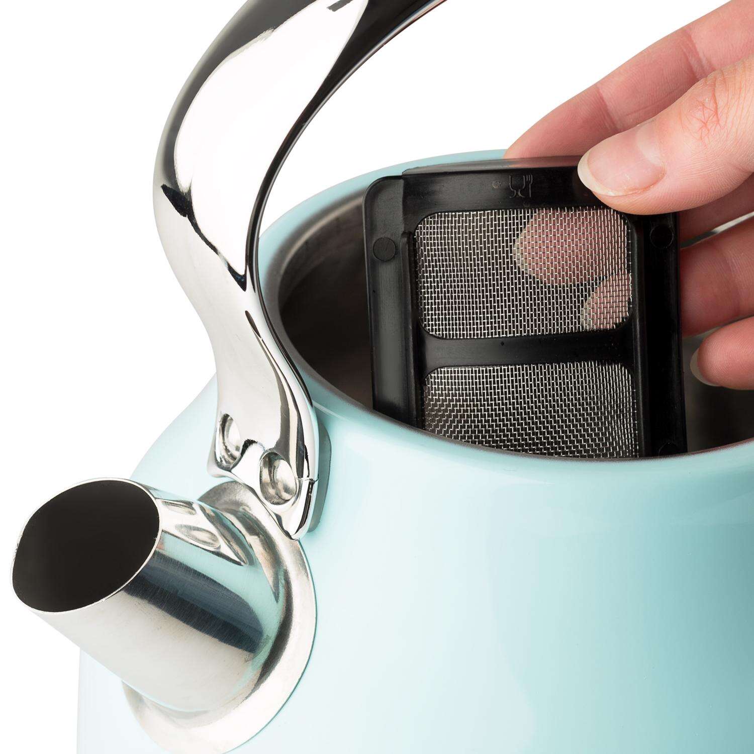 Haden Heritage Turquoise Traditional Stainless Steel 1.7 L Electric Tea Kettle