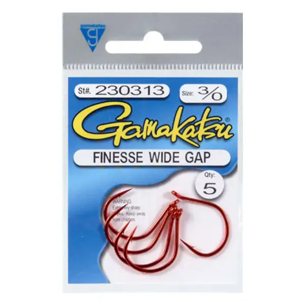 Gamakatsu Size 1/0 Finesse Wide Gap Hook