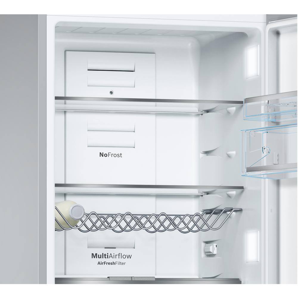 Bosch 800 Series 24 in. 10 cu. ft. Bottom Freezer Refrigerator in White Glass Counter Depth B10CB81NVW