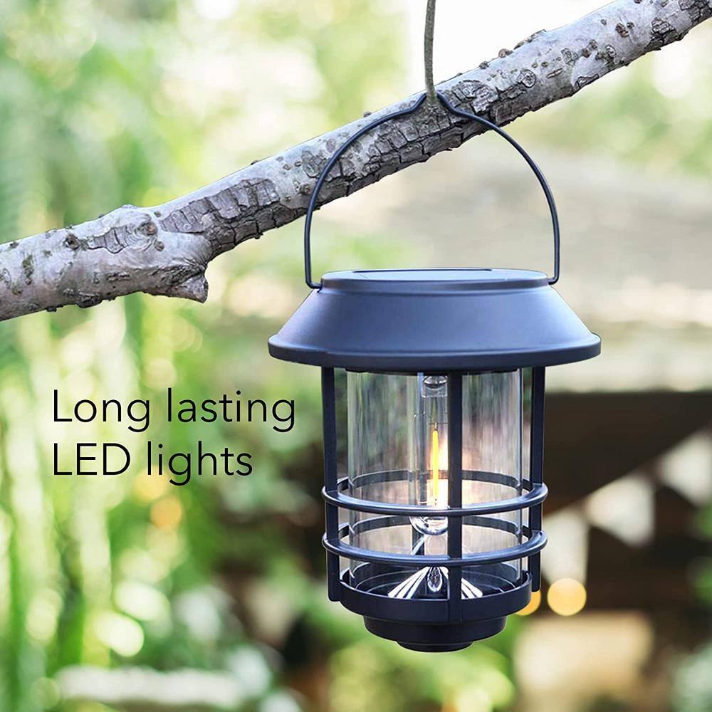 DARTWOOD Solar Wall Lanterns - Outdoor Mounted Wall Lanterns for Your Yard Patio or Walkway (2 Pack Black) SolarWallLantern2pUS