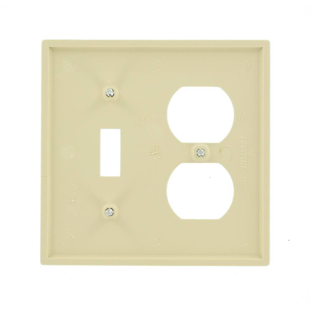 Leviton Ivory 2-Gang 1-Toggle1-Duplex Wall Plate (1-Pack) 80705-I