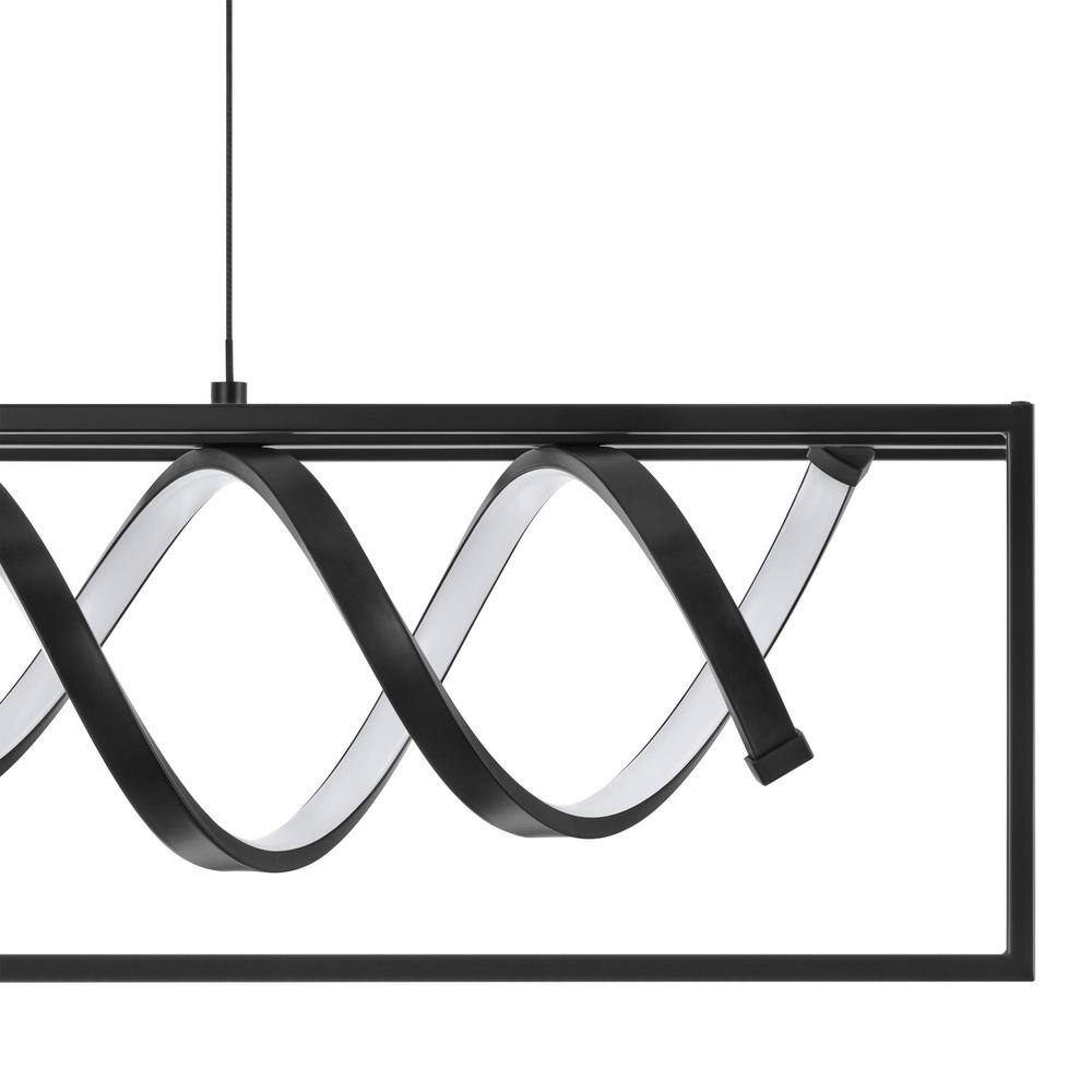 Hampton Bay Masena 36-Watt Matte Black Integrated LED Linear Chandelier HD5517A