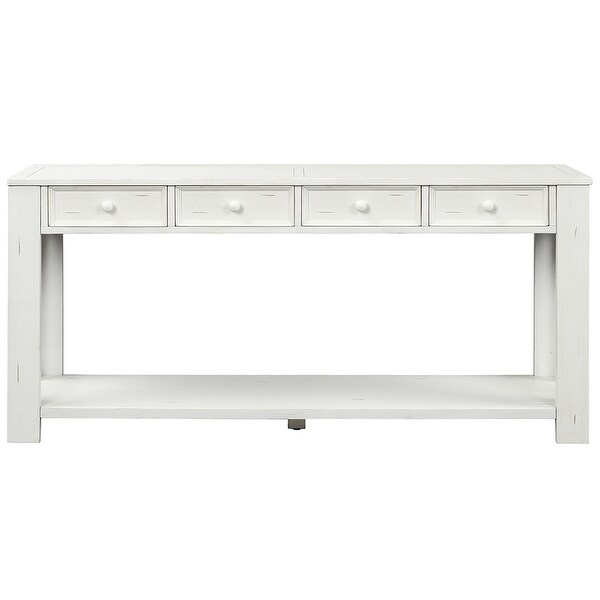 Console Table Sofa Table with Storage Drawers and Bottom Shelf