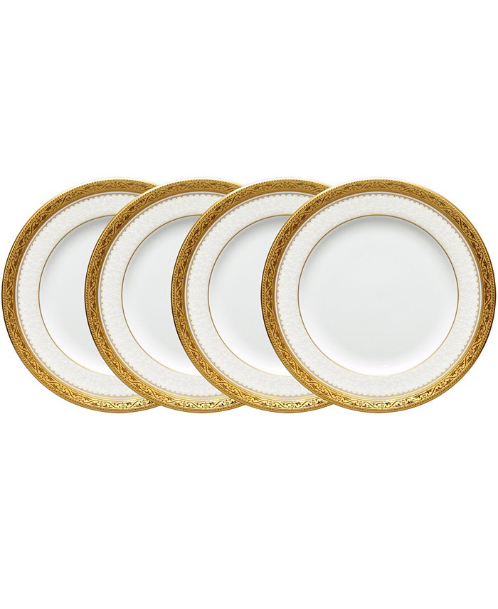 Noritake Odessa Gold Set of 4 Bread Butter and Appetizer Plates Service For 4