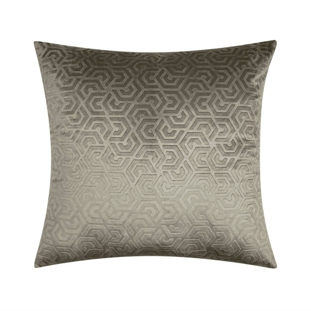 Oversize Embossed Hexagon Maze Velvet Square Throw Pillow Taupe Edie home