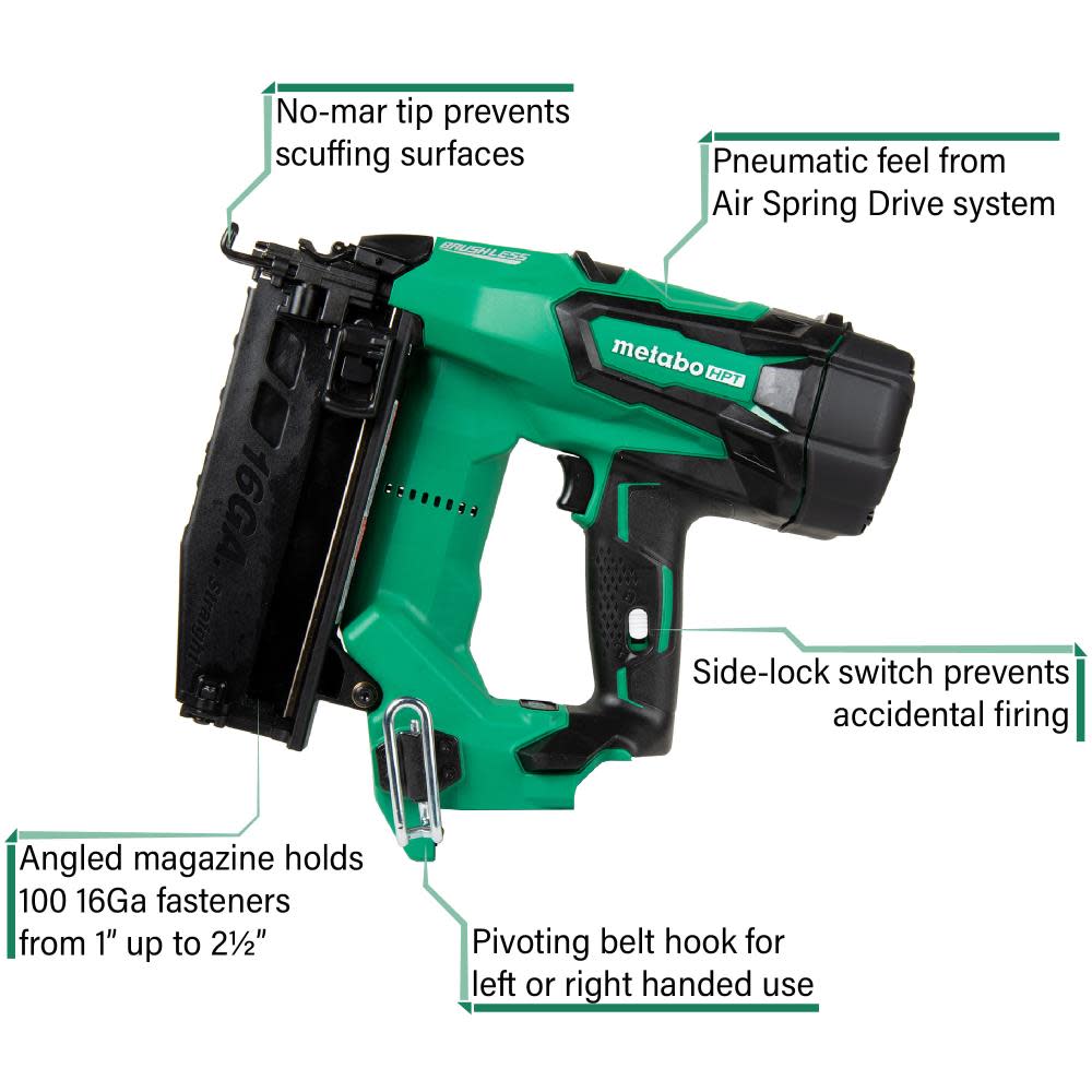 2-1/2 Inch 16 Gauge Straight 18V Cordless Finish Nailer (Bare) | NT1865DMSQ7 ;