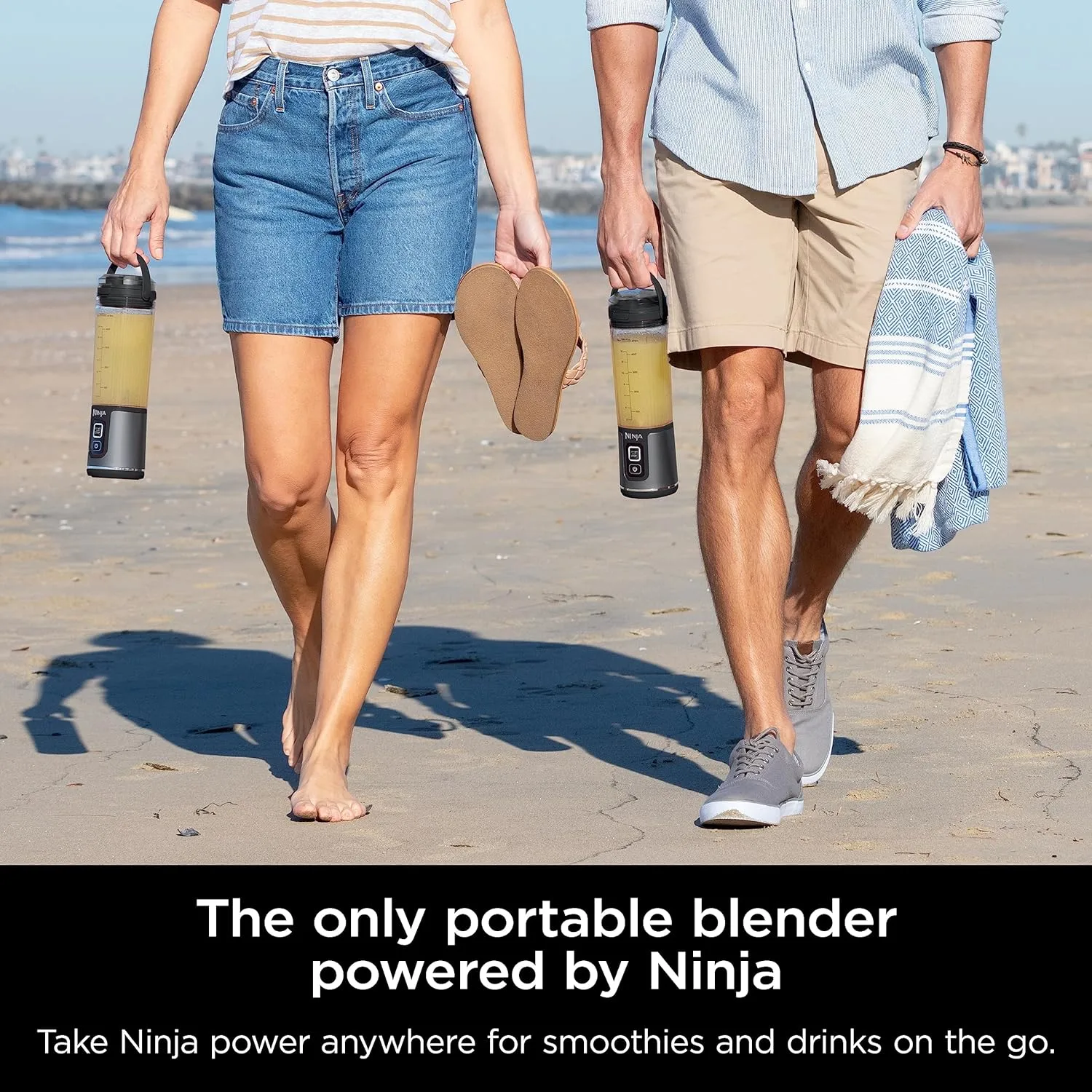 Ninja BC51NV Blast Portable Blender, Cordless, 18oz. Vessel, Personal Blender-for Shakes & Smoothies, BPA Free, Leakproof-Lid & Sip Spout, USB-C Rechargeable, Dishwasher Safe Parts, Denim Blue