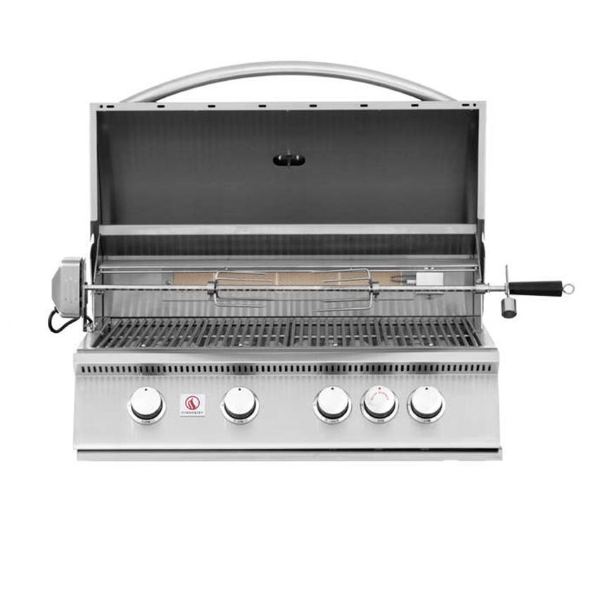 Summerset Sizzler 32-Inch 4-Burner Built-In Natural Gas Grill With Rear Infrared Burner