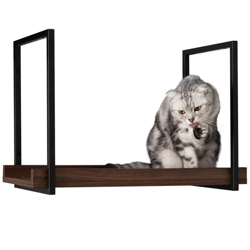 MyZoo Avenue 23.5 in. Walnut Wall-mounted Cat Walkway Superhighway MZ-AVENUE60-W