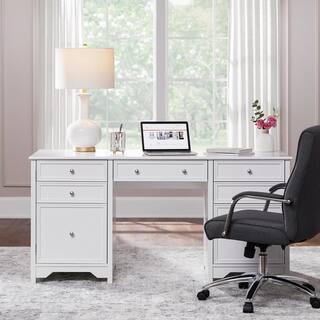 Home Decorators Collection Bradstone 63 in. White Executive Desk JS-3425-A