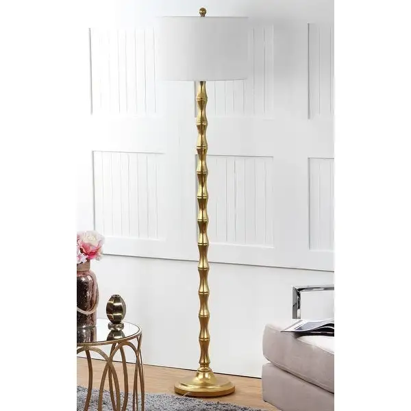 SAFAVIEH Lighting 64-inch Aurelia Antiqued Gold Floor Lamp - 15