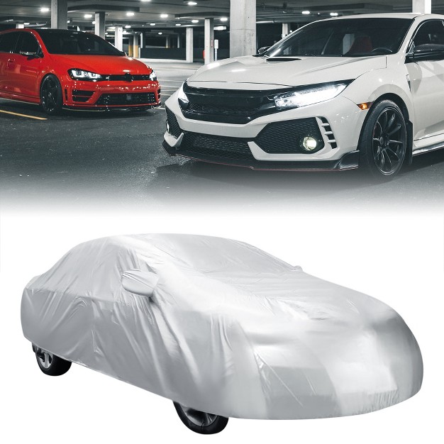 Unique Bargains Car Cover Waterproof Outdoor Sun Rain Resistant Protection For Toyota Corolla Silver Tone 1 Pc