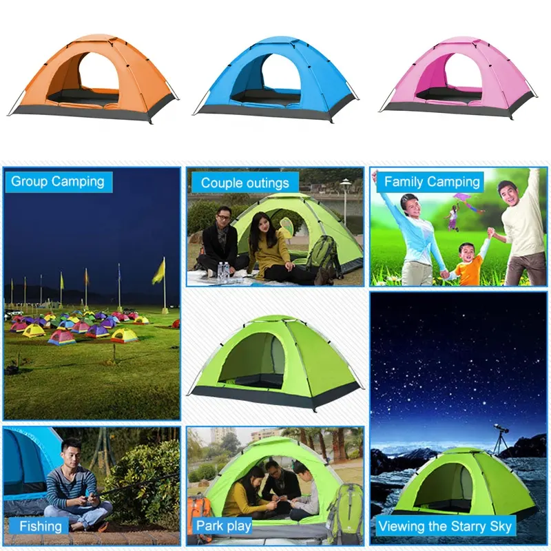 Portable 2 Person Family Outdoor Tent Hiking Equipment Tent Waterproof Windproof Camping Tent