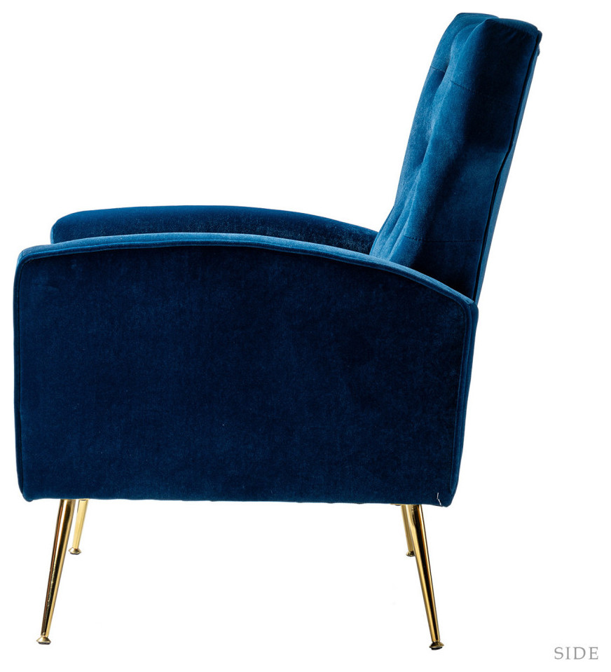 Accent Wingback Chair With Button Tufted Back   Midcentury   Armchairs And Accent Chairs   by Karat Home  Houzz