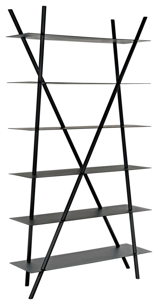 NOIR Furniture Siddhartha Bookcase  Black Metal GBCS241MTB   Industrial   Bookcases   by GwG Outlet  Houzz