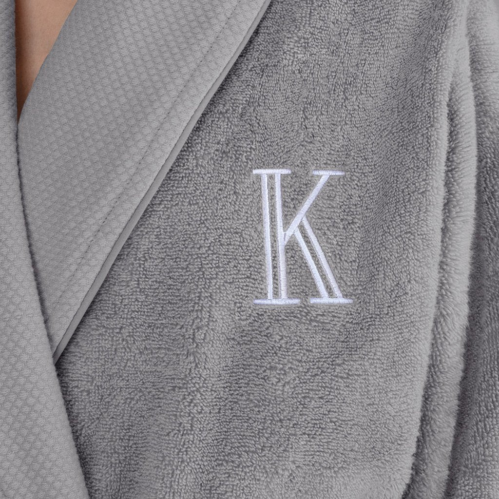 Grey Plush Cotton Bathrobe