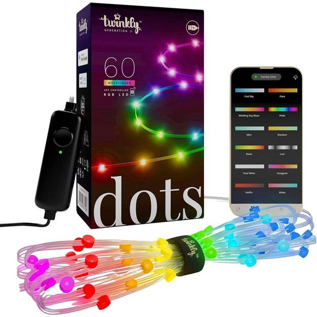 Twinkly Dots App controlled Flexible Led Light String Usb powered Indoor Smart Home Lighting Decoration