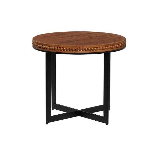 Brown Wood Industrial Table with Black Metal Legs