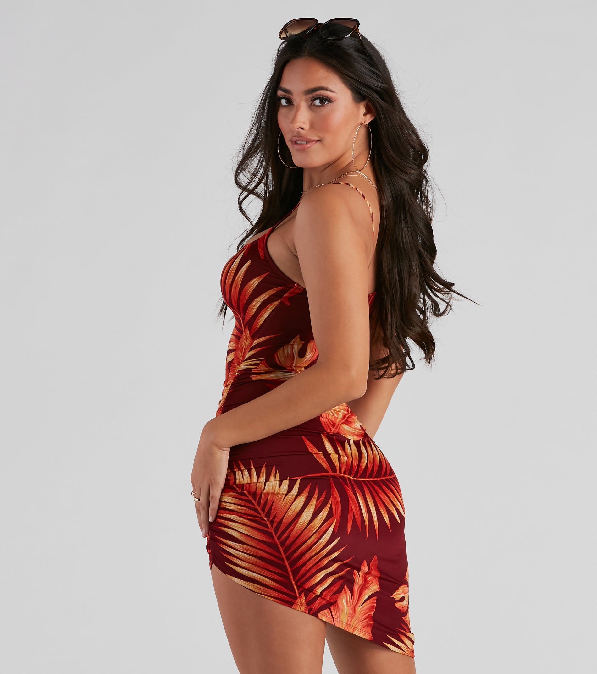 Away On Vacay Tropical Mini Dress