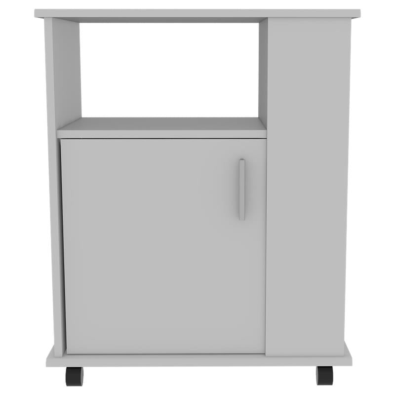 Home Square 2-Piece Set with Wall Cabinet and Kitchen Cart in White