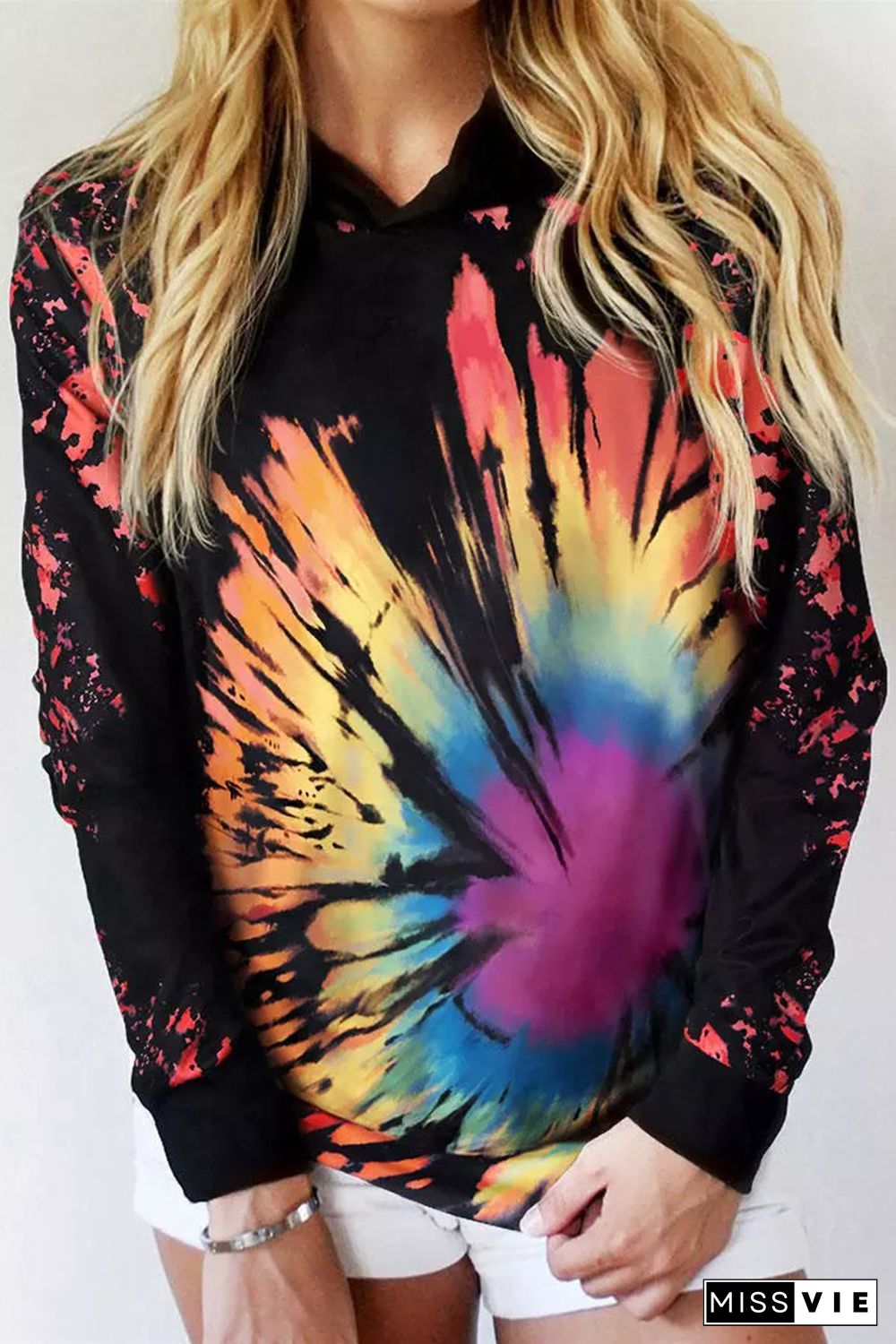 Reverse Tie Dye Rainbow Hoodie