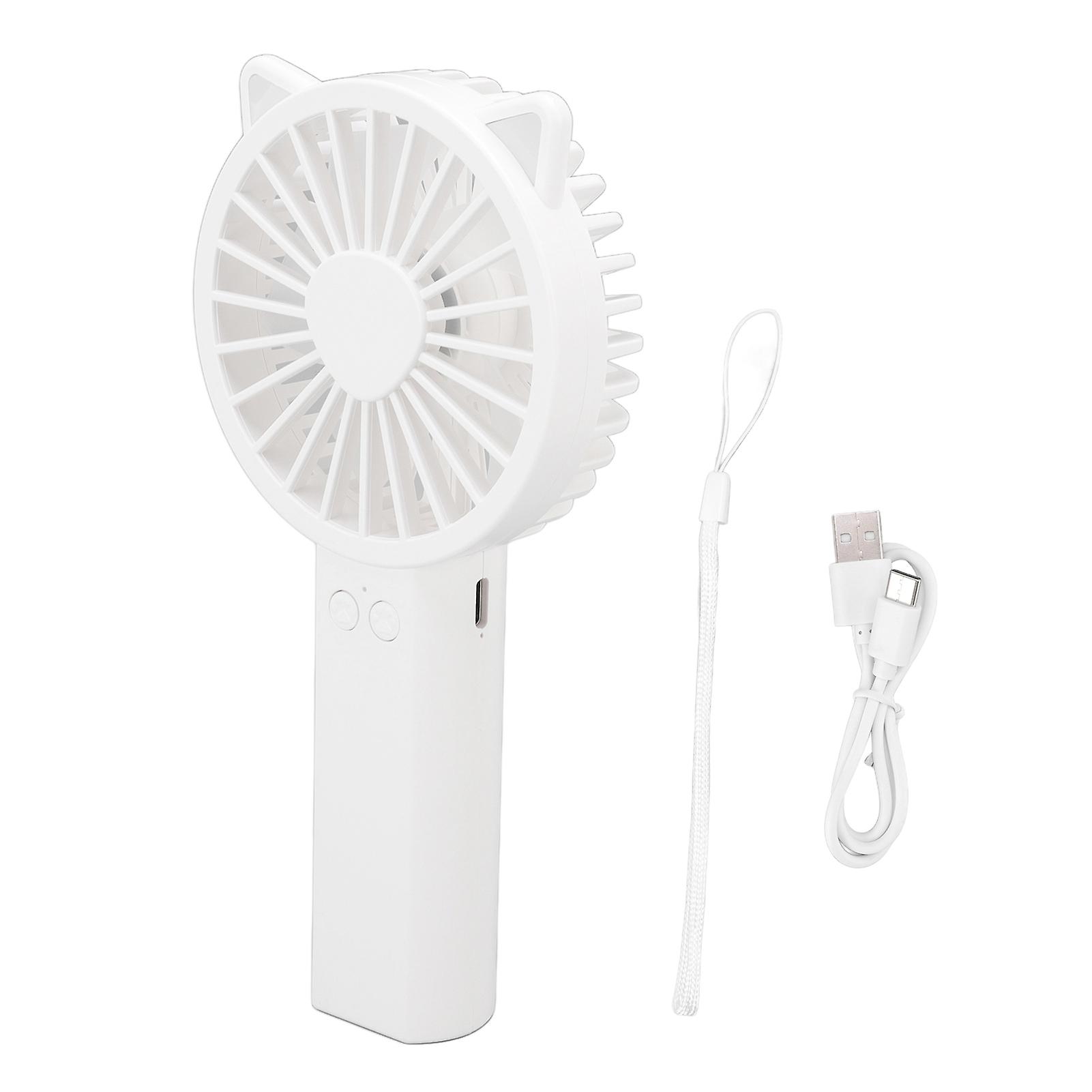 Handheld Mini Fan 3 Different Wind Speeds USB Charging Low Noise Small Fan with Light for Office Dormitory Home