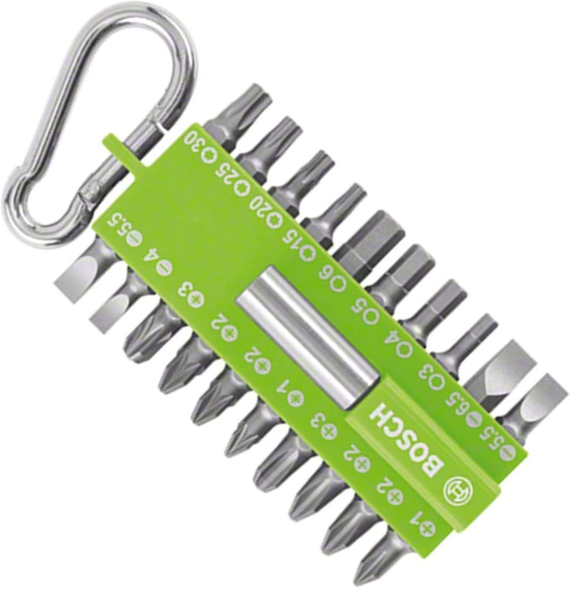 21 Parts Green Screwdriver Bit Set(with Universal Bit Holder，carabiner，cordless Screwdriver Accessories)