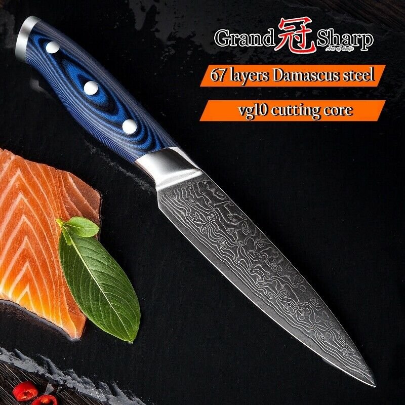 5 Inch Utility Knife vg10 Japanese Damascus Stainless Steel Chef Kitchen Knives