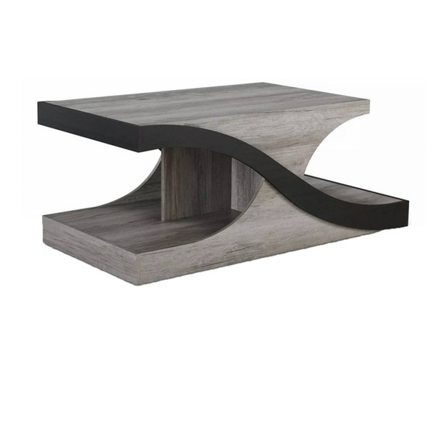 Diegga Curved Design Coffee Table Vintage Gray oak Mibasics