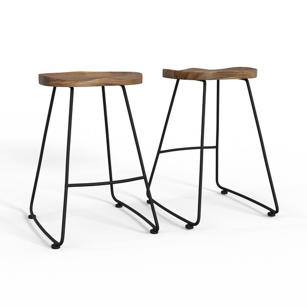 WYNDENHALL Leemington Rustic Metal Stool (Set of 2)