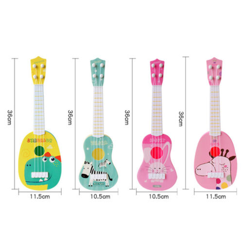 Michellecmm Toddler Kid's Musical Guitar Cute Cartoon Animal Print Mini Ukulele Instrument Educational Play Toys