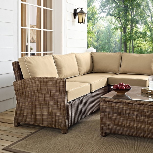 Bradenton 5pc Outdoor Wicker Sectional Set Crosley