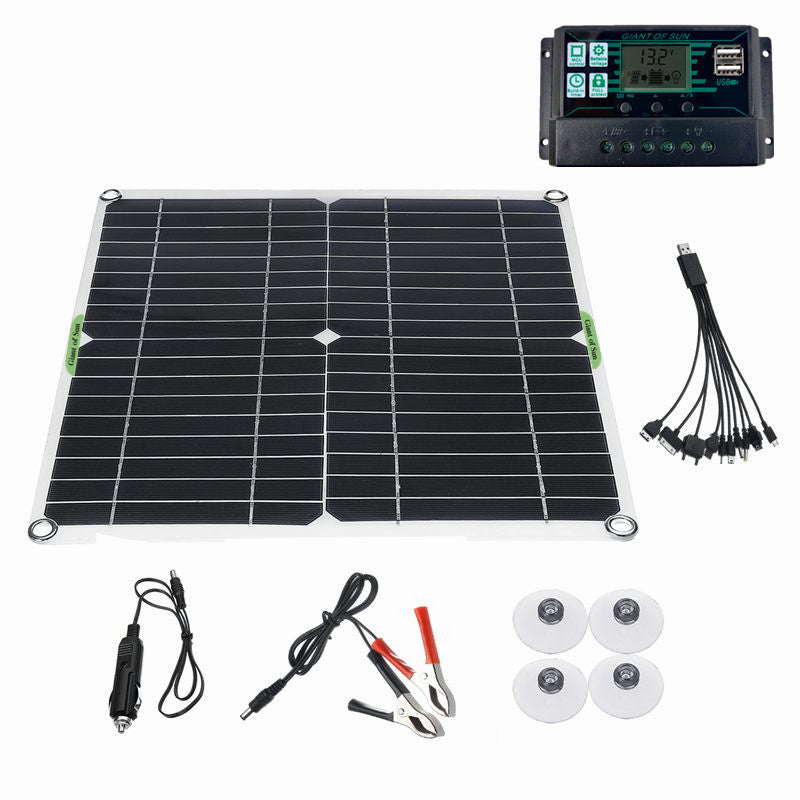 Giant of Sun 200W 12V Solar Panel Battery Charger Kit  for Car RV Marine Boat Caravan Off Grid System with 100A Charge Controller+Extension Cable