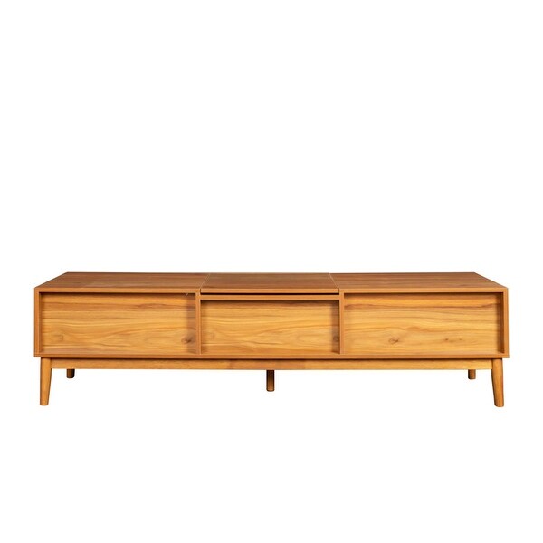 Grondin Mid-Century Modern Boho Style Living Room Center Table TV Stand Media Console with Rattan Front Drawers