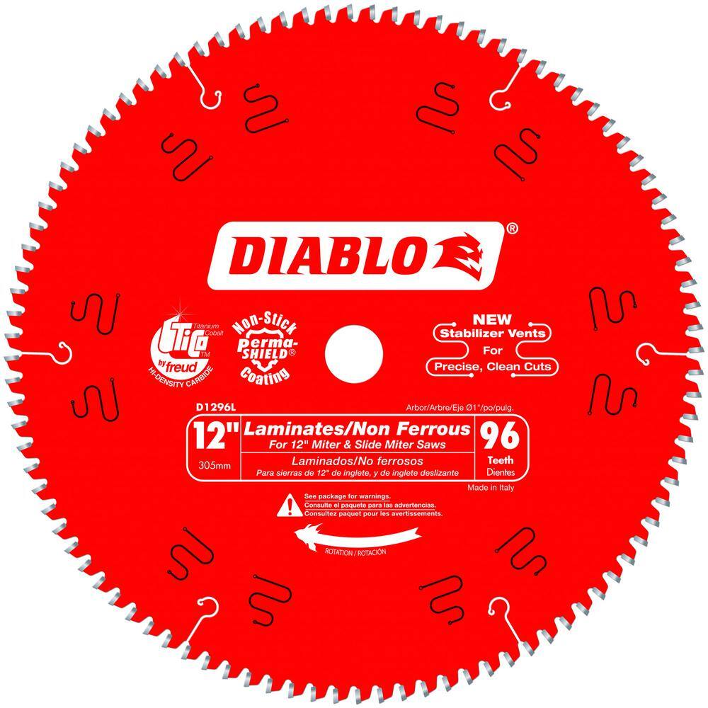 DIABLO 12 in. x 96-Tooth LaminateAluminumPlastics Circular Saw Blade D1296L