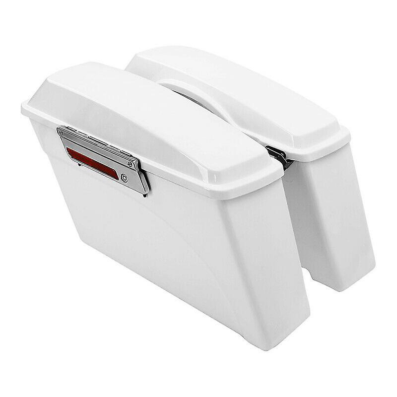 Born Pretty Motorcycle White Hard Saddlebag For Harley Touring Electra Glide Road King 1994-2013