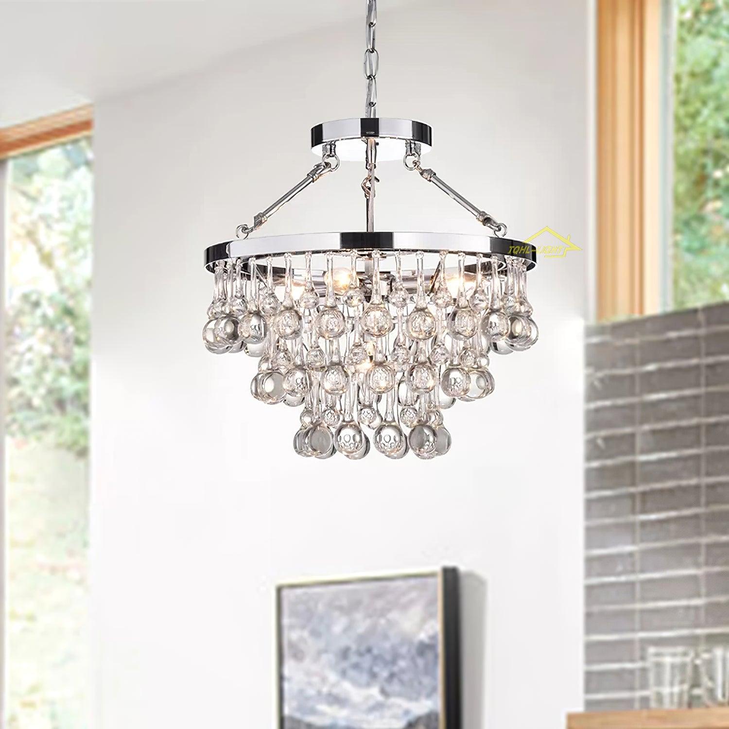 Unique Tiered Crystal Chandelier