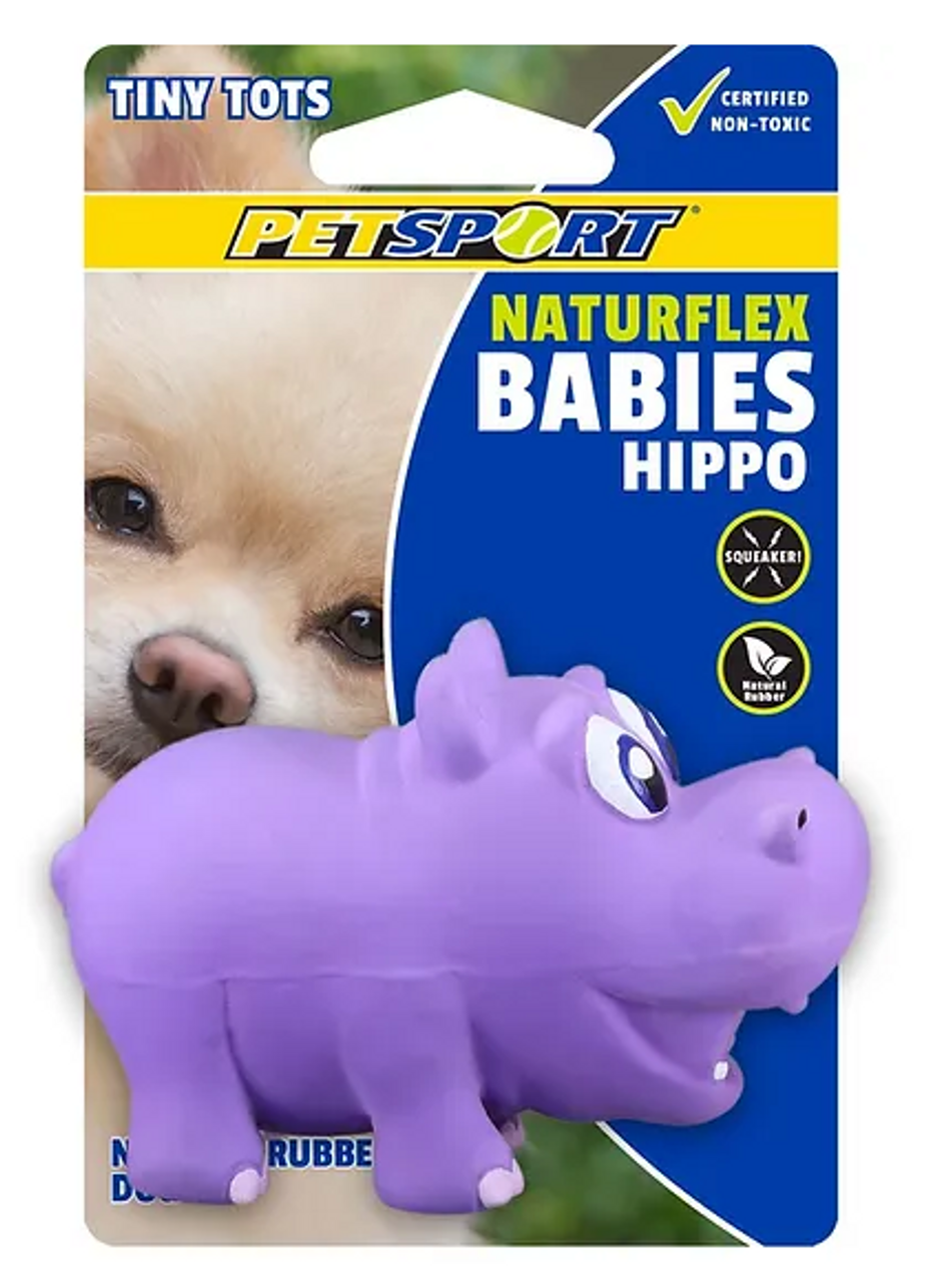 PetSport Naturflex Tiny Tots Hippo Dog Toy