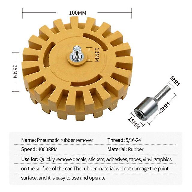 Car Decal Remover Pneumatic Rubber Remover Wheel Sticker Film Glue Removal Eraser Scraper Disk Paint Cleaner Polish Tool