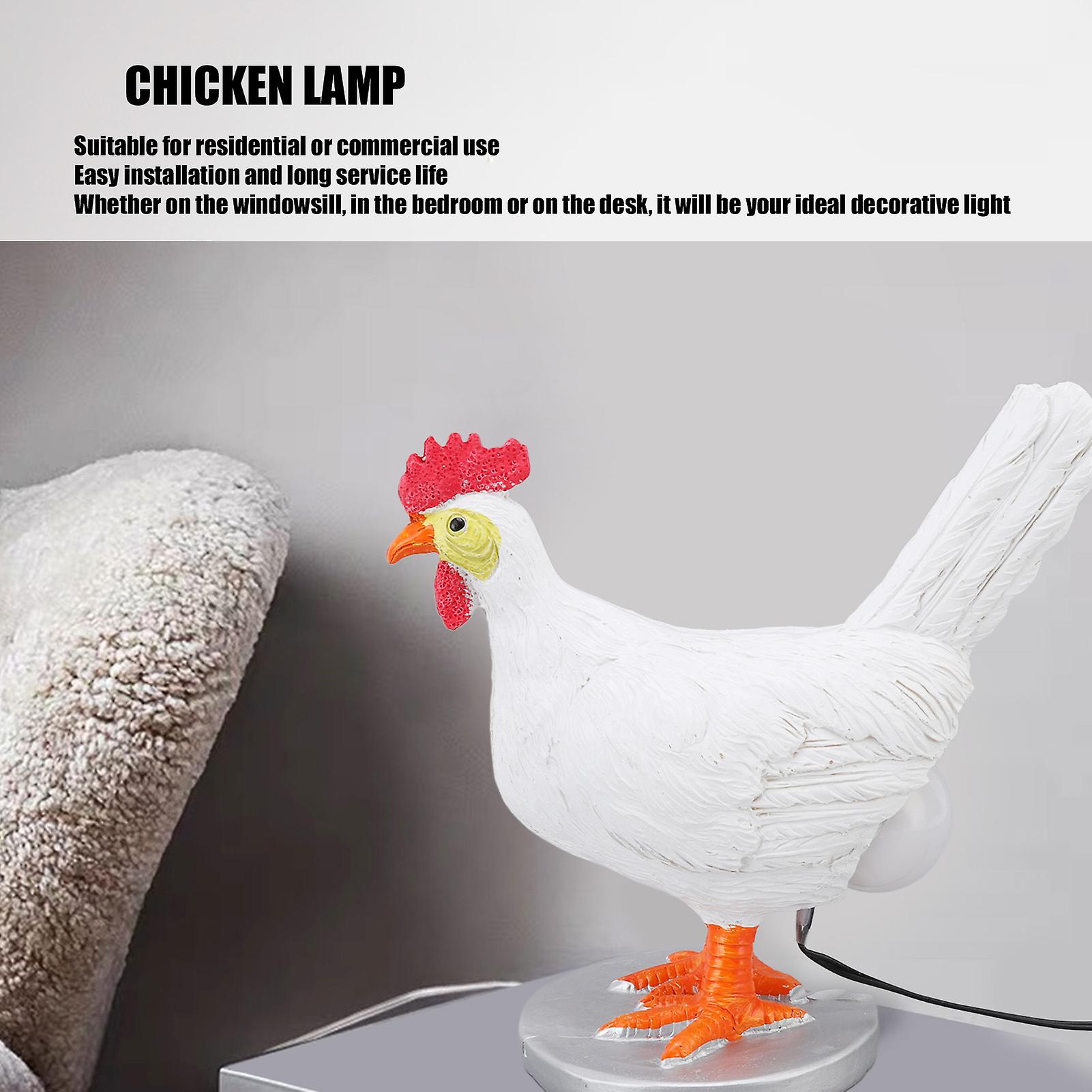 Resin Chicken Egg Night Light With Usb Funny Hen Laying Lamp16cm/6.3 Inches， Height Is About 14.5cm/5.7 Inches.