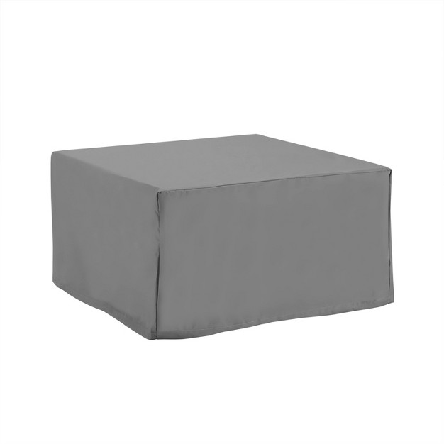 Outdoor Square Table amp Ottoman Furniture Cover Gray Crosley