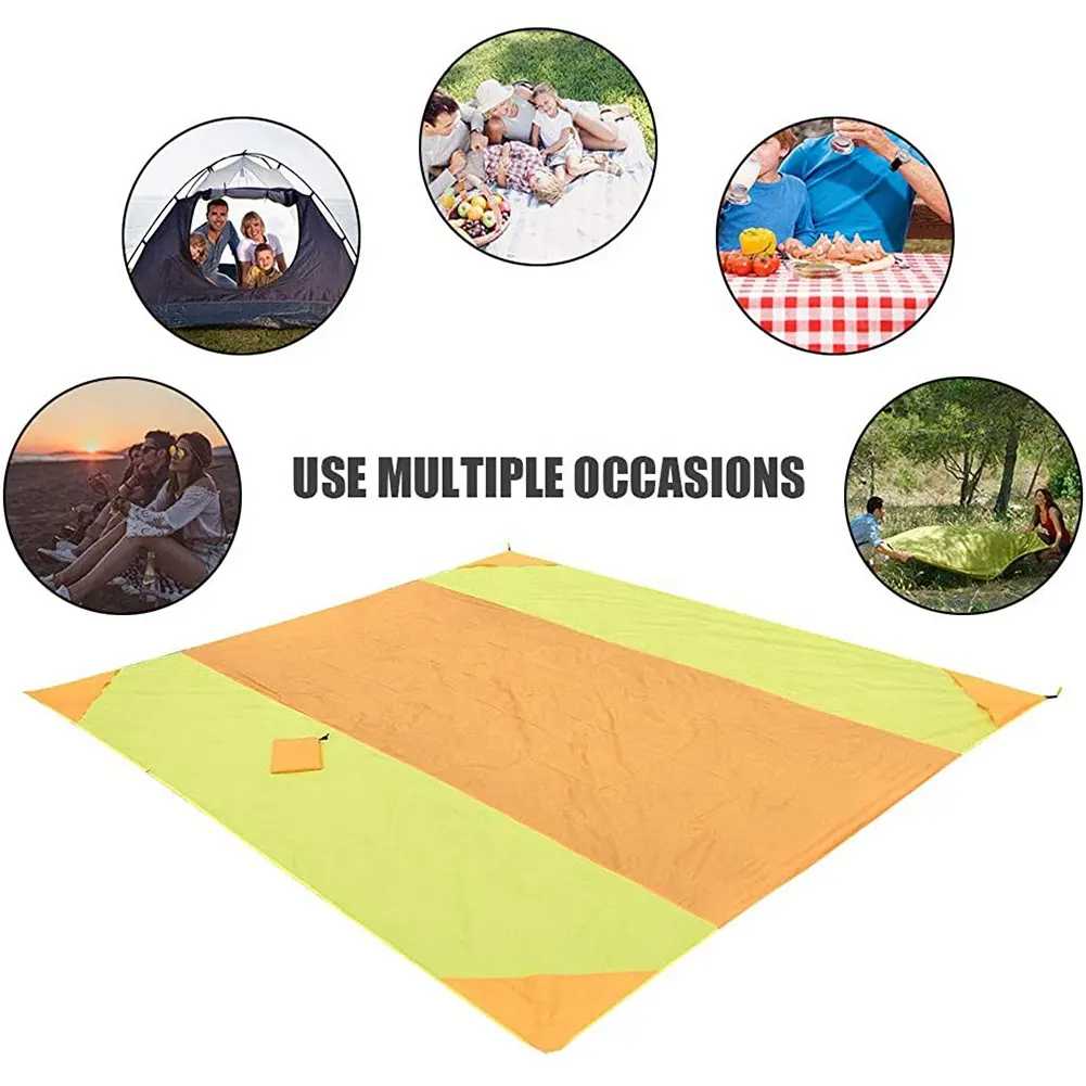 AJOTEQPT Waterproof Lightweight Extra Large Picnic Blanket Camping Outdoor 3x2.8m Oversized Beach Mat