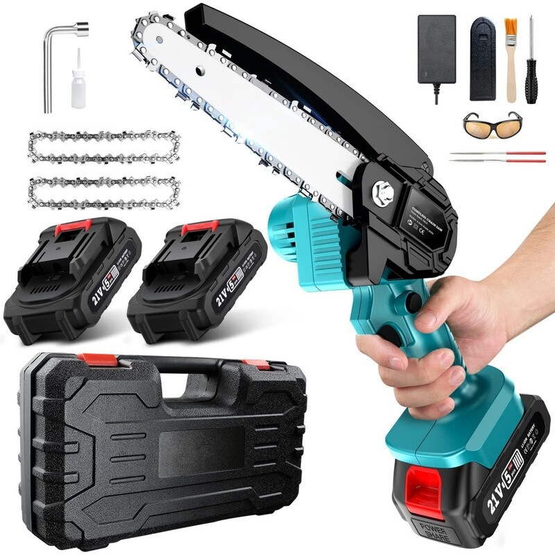 Mini Chainsaw 6 inch with 2x 2.0Ah Batteries