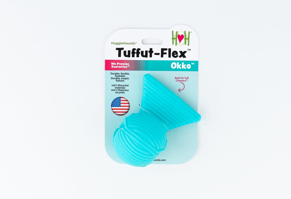 Hugglehounds Okko Tuffut-Flex Ball Dog Toy， Blue