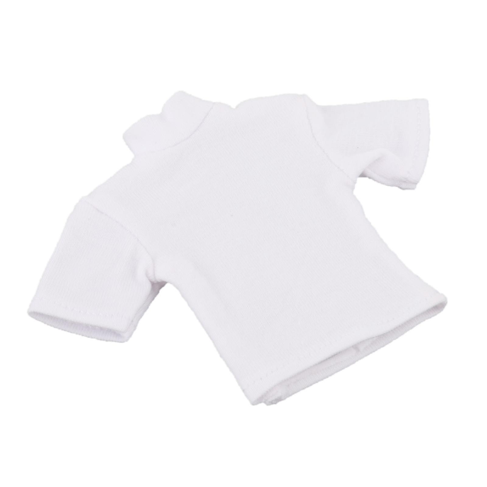 Fashion 1/12 T Shirt Mini Clothing For 6 Inch Male Action Figures Doll Model White