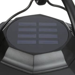 Hampton Bay Solar Matte Black Outdoor Integrated LED Shepard Hook Landscape Path Light with Hammered Lens (4-Pack) 93603