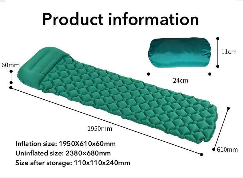 Light weight folding hiking equipment self inflating ultralight sleeping air mattress camping mats